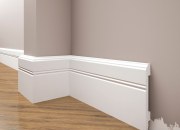 Skirting boards white painted from extruded polystyrene 107*12