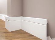 Skirting boards white painted from extruded polystyrene 110*16