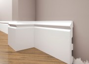 Skirting boards white painted from extruded polystyrene 138*16