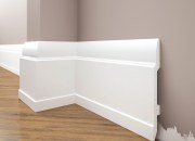 Skirting boards white painted from extruded polystyrene 144*13