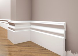 SKIRTING BOARDS WHITE PAINTED FROM EXTRUDED POLYSTYRENE